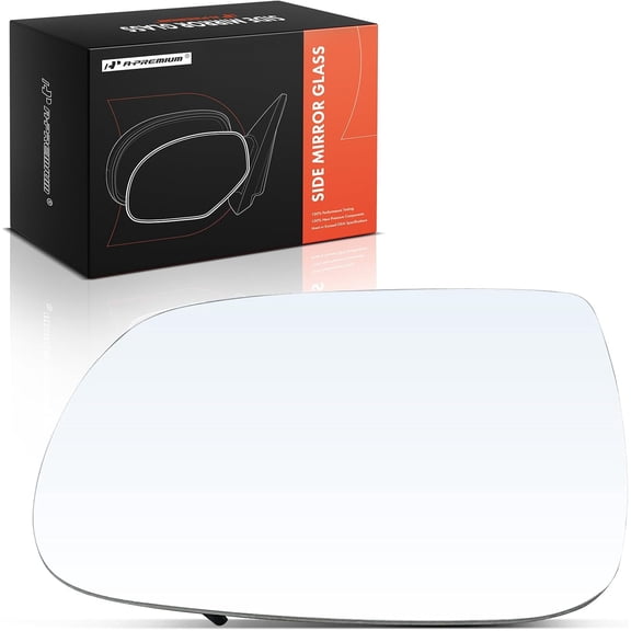 A-Premium Left Driver Side Heated Mirror Glass with Backing Plate - Compatible with Audi Q5 2009-2017, SQ5 2014-2017 - Exterior Side View Flat Mirror Without Auto Dimming, Replace # 8R0857535C