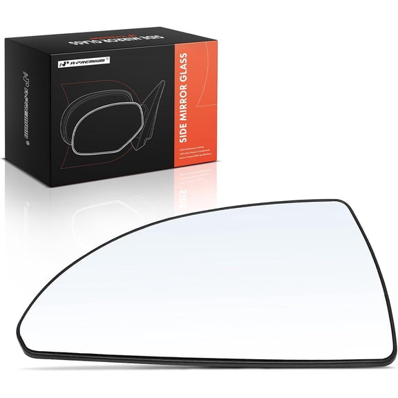 A-Premium Left Driver Side Heated Mirror Glass with Backing Plate - Compatible with Chevrolet Impala 2006-2013, Impala Limited 2014-2016, Monte Carlo 2006-2007 - Exterior Side View Flat Mirror