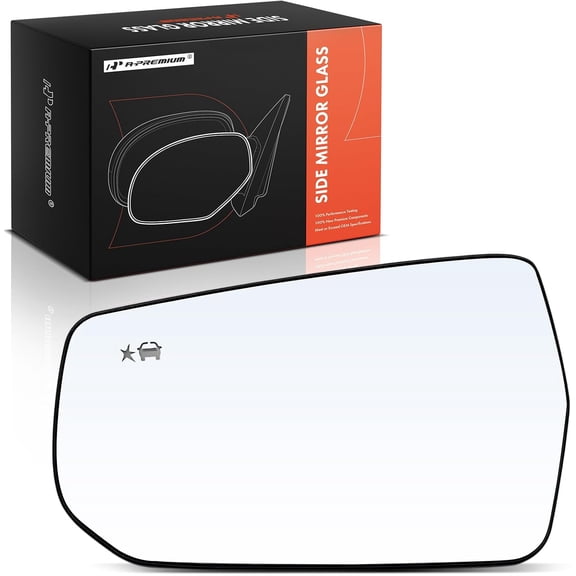 A-Premium Left Driver Side Heated Mirror Glass with Backing Plate - Compatible with Chevrolet Malibu 2018-2023 - Exterior Side View Flat Mirror with Blind Spot Detection