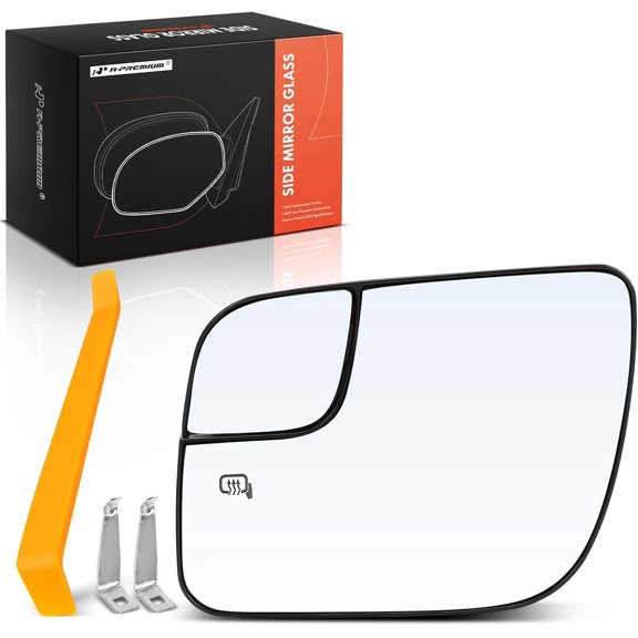 A-Premium Left Driver Side Heated Mirror Glass with Backing Plate Compatible with Ford Explorer 2011-2019, Police Interceptor Utility 2013-2021 - Exterior Side View Flat Mirror, Replace # BB5Z17K707M
