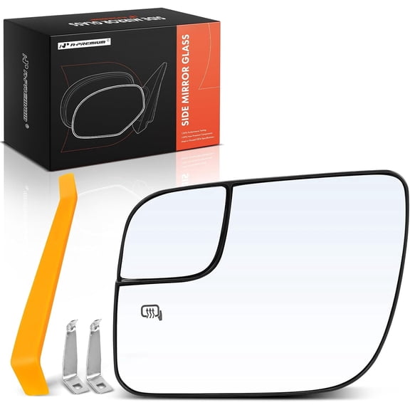 A-Premium Left Driver Side Heated Mirror Glass with Backing Plate Compatible with Ford Explorer 2011-2019, Police Interceptor Utility 2013-2021 - Exterior Side View Flat Mirror, Replace # BB5Z17K707M