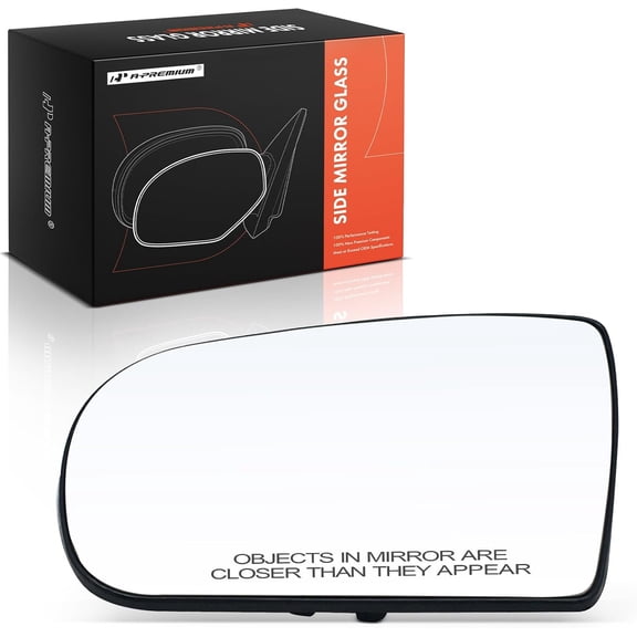 A-Premium Left Driver Side Heated Mirror Glass with Backing Plate - Compatible with Mercedes-Benz E320 2000-2003, E430 2000-2002, E55 AMG 2000-2002 - Exterior Side View Flat Mirror