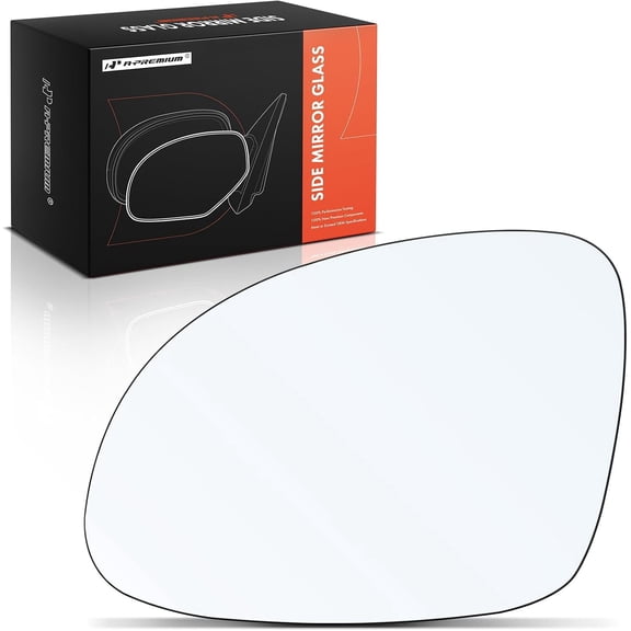 A-Premium Left Driver Side Heated Mirror Glass with Backing Plate - Compatible with Volkswagen Tiguan 2009-2017, Tiguan Limited 2017-2018 - Exterior Side View Flat Mirror