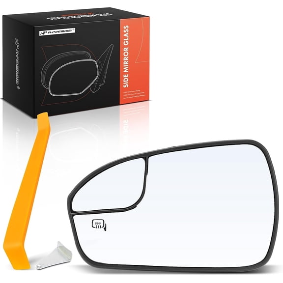 A-Premium Left Driver Side Heated Mirror Glass Replacement Compatible with Ford Fusion 2013-2020,Police Responder Hybrid 2019-2020, Side Mirror Glass With Blind Spot Rear Holder, Replace# DS7Z17K707F