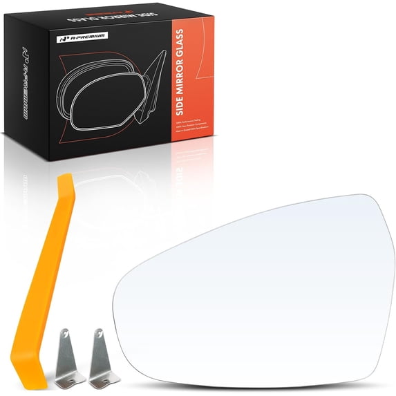 A-Premium Left Driver Side Heated Mirror Glass with Backing Plate Compatible with Kia Forte 2019 2020 2021 2022 2023 - Exterior Side View Flat Mirror