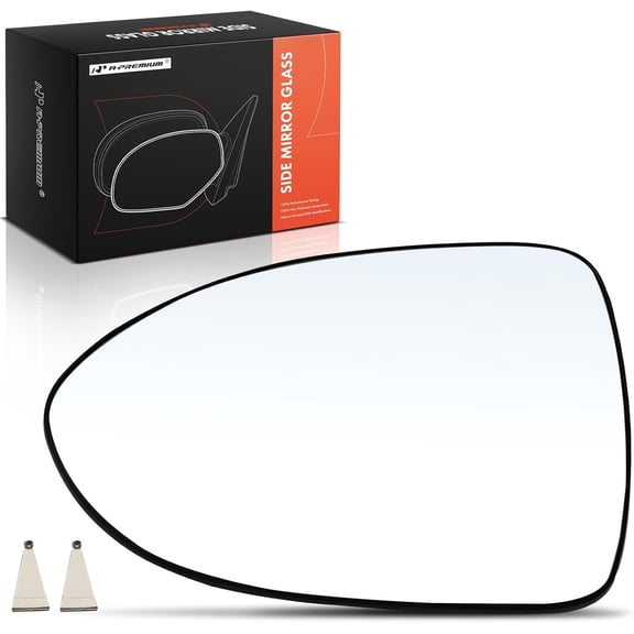 A-Premium Left Driver Side Heated Mirror Glass with Backing Plate - Compatible with Kia Rio 2012-2017 - Exterior Side View Flat Mirror