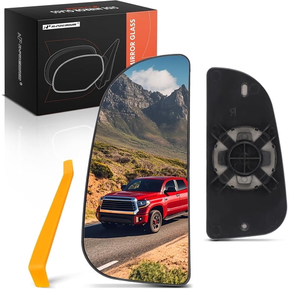 A-Premium Left Driver Side Lower Mirror Glass - Compatible with Dodge Ram 1500 2009-2024, Ram 2500 3500 2010-2018 - Towing Mirror, Convex Glass with Rear Mounting Bracket - Replace# 68067731AA
