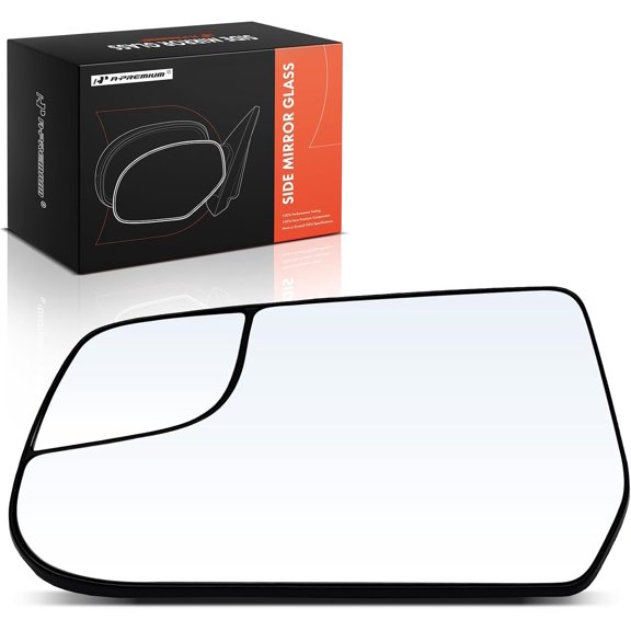 A-Premium Left Driver Side Non-Heated Mirror Glass with Backing Plate - Compatible with 2010-2017 Chevrolet Equinox & GMC Terrain, Exterior Side View Flat Mirror with Spotter Glass