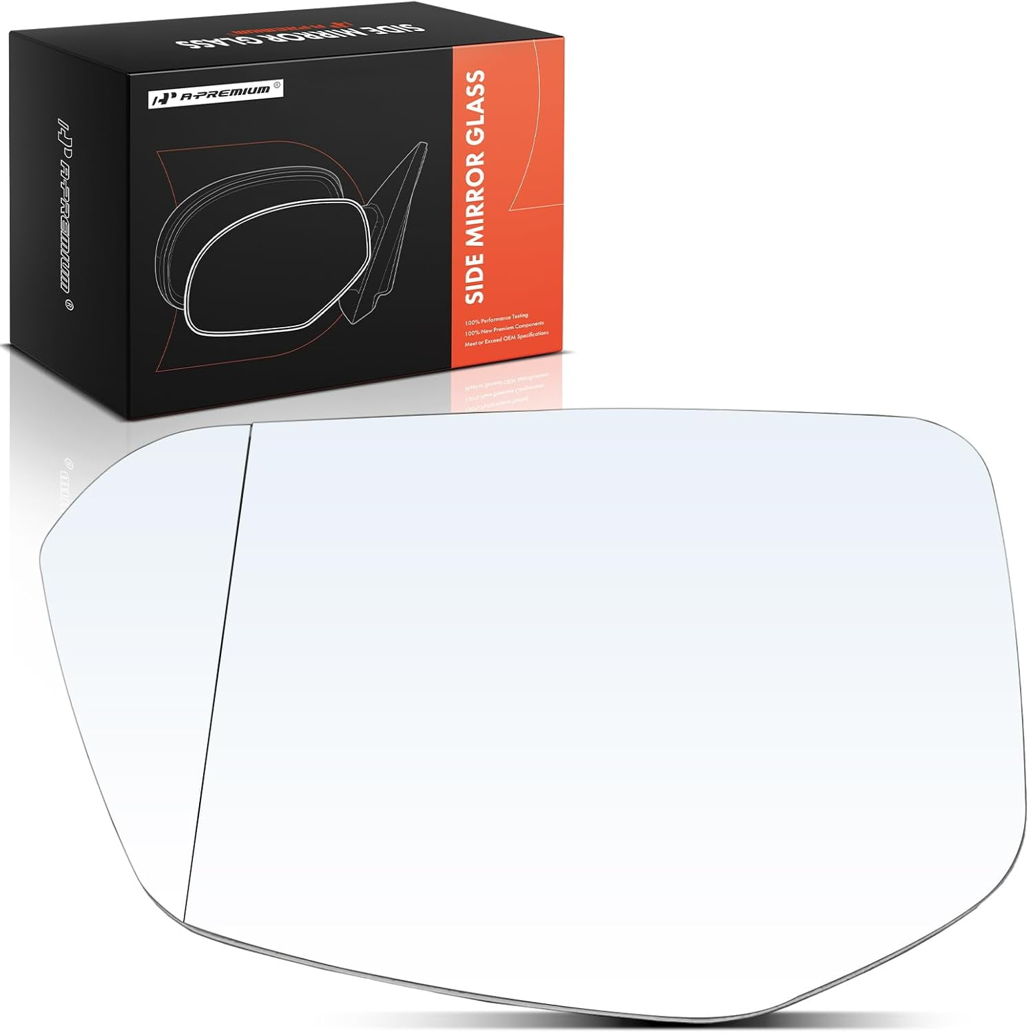 A-Premium Left Driver Side Non-Heated Mirror Glass with Backing Plate - Compatible with Honda Civic 2016-2021, Insight 2019-2021 - Exterior Side View Flat Mirror