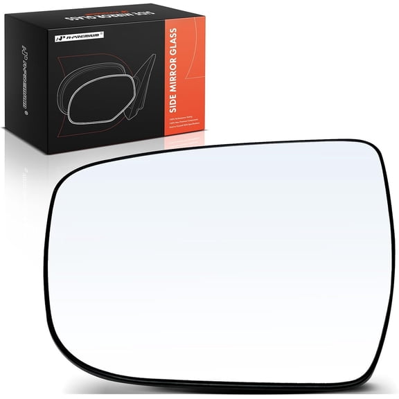 A-Premium Left Driver Side Non-Heated Mirror Glass with Backing Plate - Compatible with Nissan Rogue 2014-2019, Frontier 2022-2024, Murano 2015-2024, Pathfinder - Exterior Side View Flat Mirror