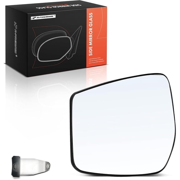A-Premium Left Driver Side Non-Heated Mirror Glass with Backing Plate - Compatible with Nissan Versa, Versa Note, 2015 2016 2017 2018 2019 - Exterior Side View Flat Mirror