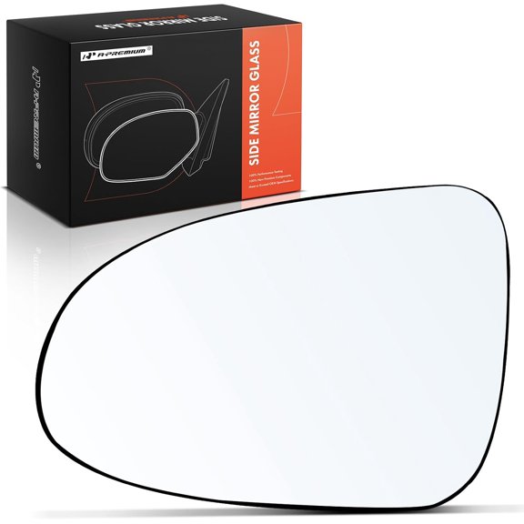 A-Premium Left Driver Side Non-Heated Mirror Glass with Backing Plate - Compatible with Toyota Prius C 2012-2019 - Exterior Side View Flat Mirror