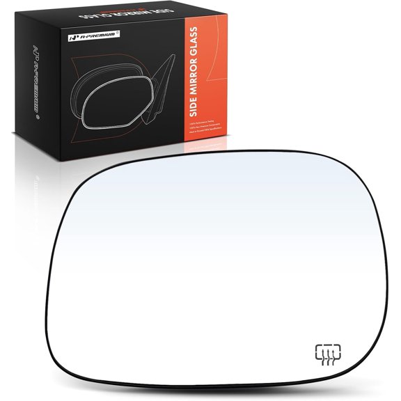 A-Premium Left Driver Side Power Heated Mirror Glass with Backing Plate - Compatible with Dodge Ram 1500 2005-2008, Ram 2500 3500 2005-2009 - Fold-Away Mirror Only fits models Without Towing Package