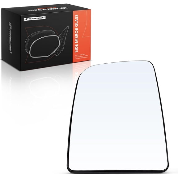 A-Premium Left Driver Side Upper Non-Heated Mirror Glass with Backing Plate Compatible with Mercedes-Benz NCV3 Series Sprinter 2500, Sprinter 3500, 2010-2014 - Towing Mirror Convex