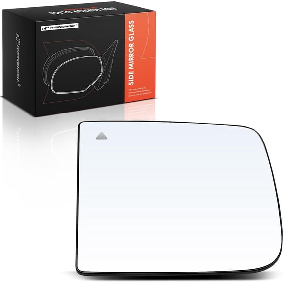 A-Premium Left Driver Side Upper Non-Heated Mirror Glass with Backing Plate - Compatible with Ram 1500 2019 2020 2021 2022 - Towing Mirror Flat with Blind Spot Detection