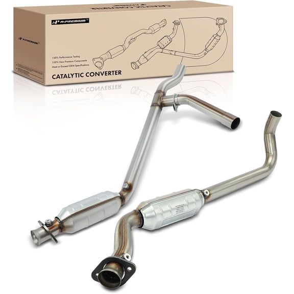 A-Premium Left and Right 2-PC Catalytic Converter Kit Direct-Fit Compatible with Dodge Ram 1500 2004-2005, 3.7L 4.7L, E.P.A. Compliant, Replace# 55366326AB, 52110486AB