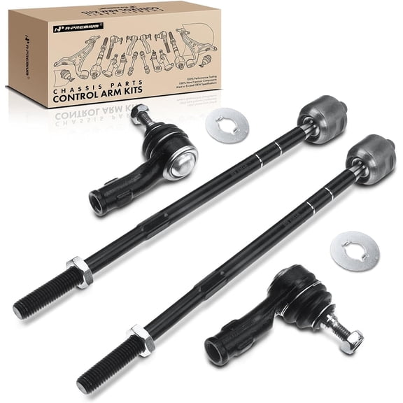 A-Premium Left & Right Outer Inner Tie Rod End Link Kits Compatible with Ford Focus 2000-2006 4-PC Set