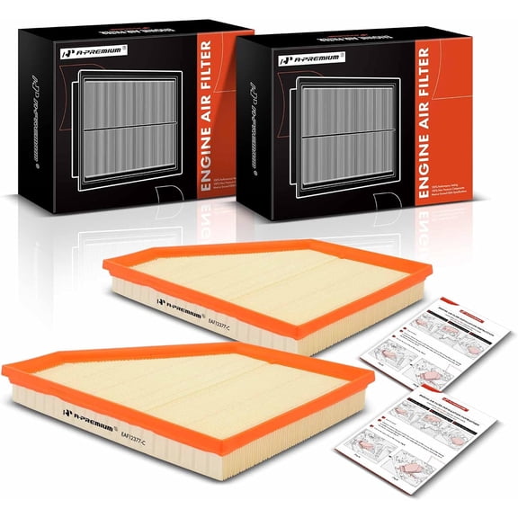 A-Premium Left and Right Engine Air Filter Compatible with BMW E53 Series X5, 2007 2008 2009 2010, V8 4.8L, Replace# 13717548898