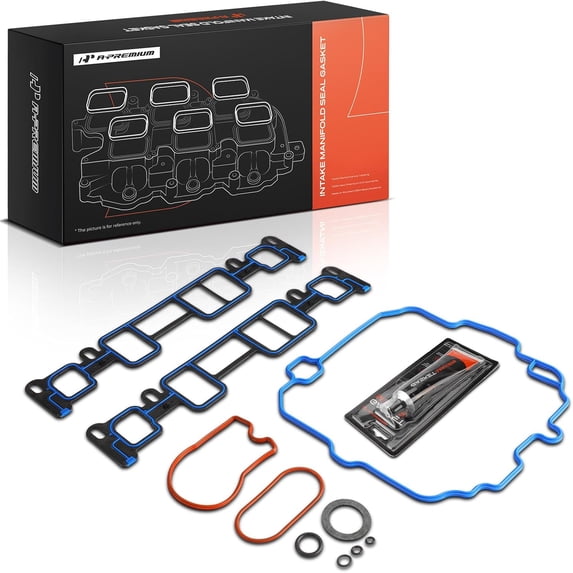 A-Premium Lower & Upper Engine Intake Manifold Gasket Set Compatible with Chevy, GMC, Isuzu, Oldsmobile Car - 1996-2006 - Express 1500, K1500, Jimmy, Savana 1500, Sonoma, Bravada & More, OHV V6 4.3L