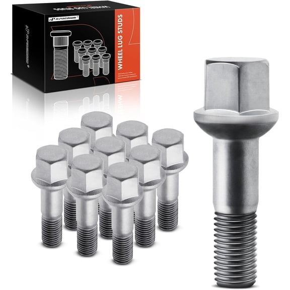 A-Premium M12-1.50 Wheel Studs Compatible with Mercedes-Benz C220 C230 C240 C280 C32 AMG C320 C350 E320 E420 E430 E55 AMG Front or Rear 10-PC Set