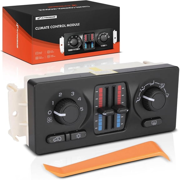A-Premium Manual Climate Control Module A/C & Heater Control Panel Compatible with Chevrolet GMC & Cadillac - 2003 2004 2005 2006 Silverado 1500 Sierra 1500 Tahoe Yukon - with Rear Window Defogger