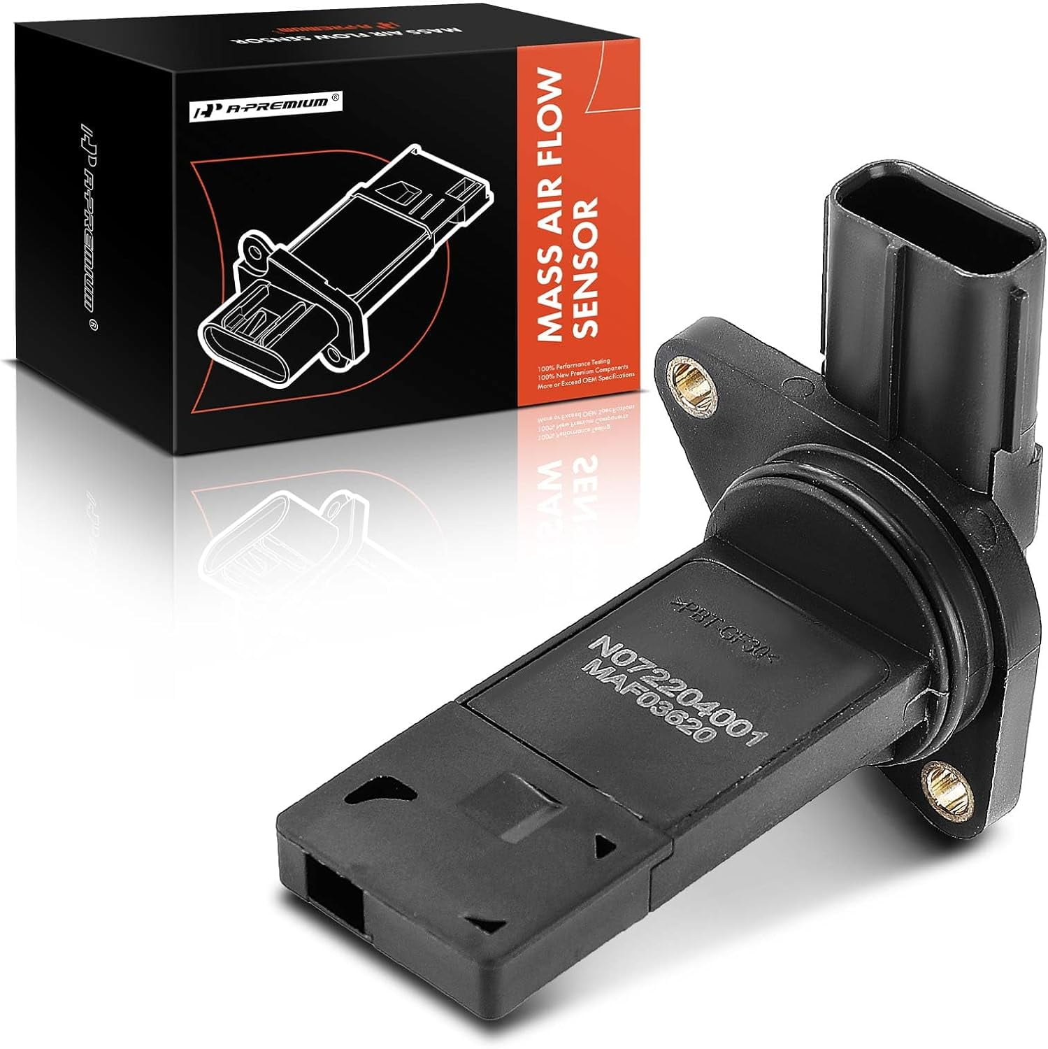 A-Premium Mass Air Flow Sensor Compatible with Volkswagen Beetle 1998-2001 Golf 1999-2002 Jetta 1999-2001 2005 L4 1.8L 2.0L　並行輸入品 A-Premium Mass Air Flow Sensor, 3\u201d Diameter, 3 Prong, Brand New