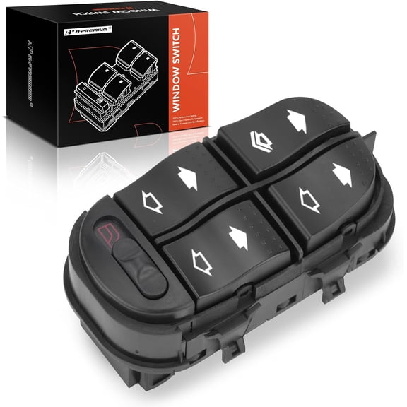 A-Premium Master Power Window Switch Compatible with Ford Focus 2000-2007, fit 4 Door Only, Front Left Driver Side, Replace# 7S4Z14529A