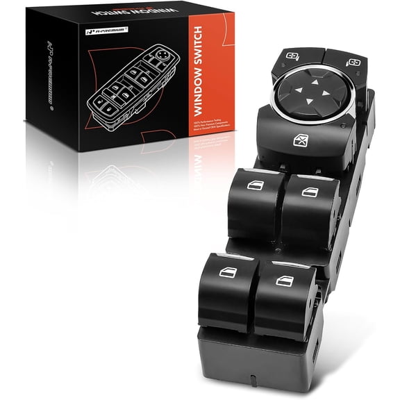A-Premium Master Power Window Switch Compatible with Ford Mustang 2015-2023, Front Left Driver Side, Replace# FR3Z14529BC