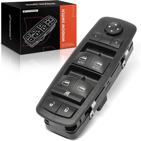 A-Premium Master Power Window Switch Compatible with Ram 1500 2014-2015, 2500 3500 4500 5500 2013-2015, Front Left Driver Side, Replace# 68212783AB