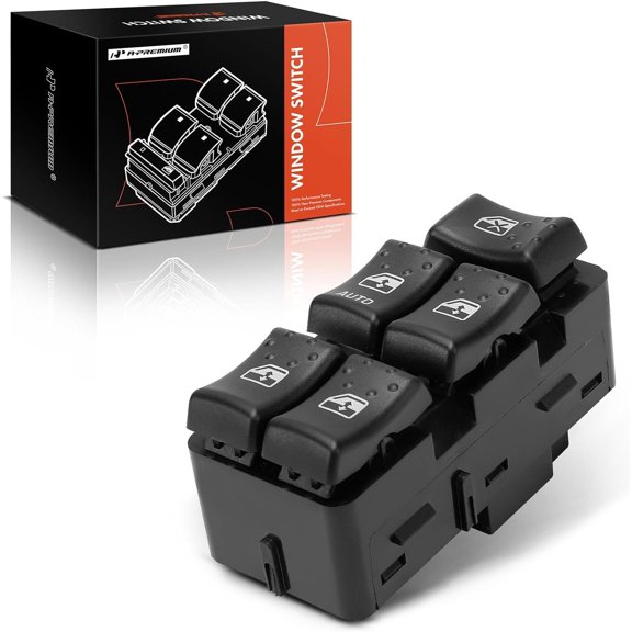 A-Premium Master Power Window Switch Compatible with Saturn Ion 2004/2006-2007, Sedan Only, Front Left Driver Side, Replace# 22664398