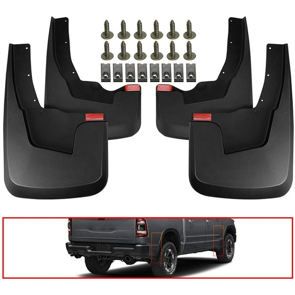 A-Premium Mud Flaps Splash Guards Compatible with Ram 1500 2019-2020 Front and Rear with fender flares 4-PC Set