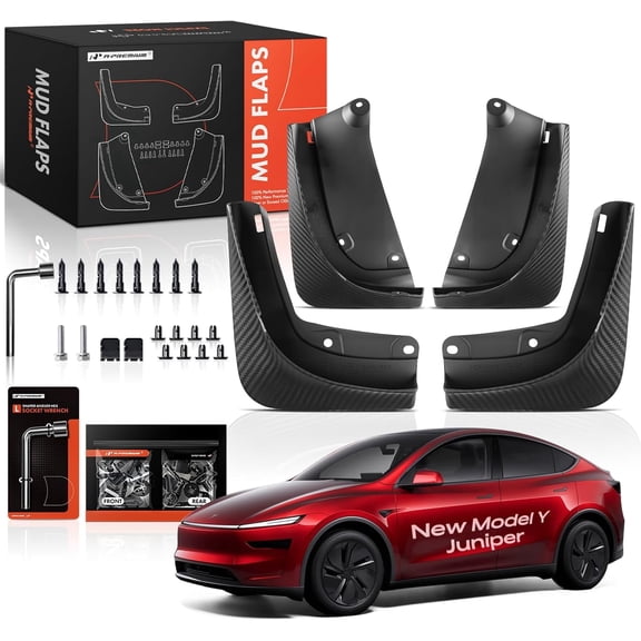A-Premium Mud Flaps fits for Tesla New Model Y Juniper 2025 Accessories, No Drilling Required, Compatible with Model Y Juniper 2025 2026 Mudguards Thicker Version Guards, Front & Rear, (Set of 4)