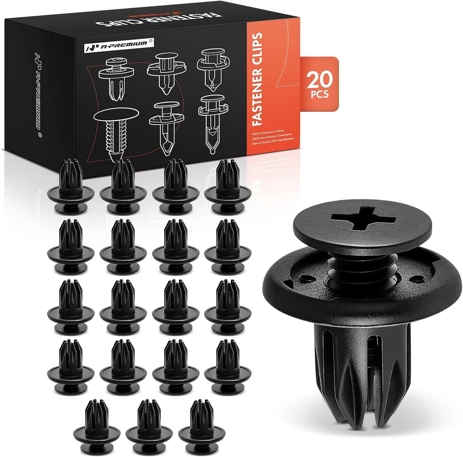 A-Premium Nylon Front Rear Bumper Cover Retainer Clips Push-In ...