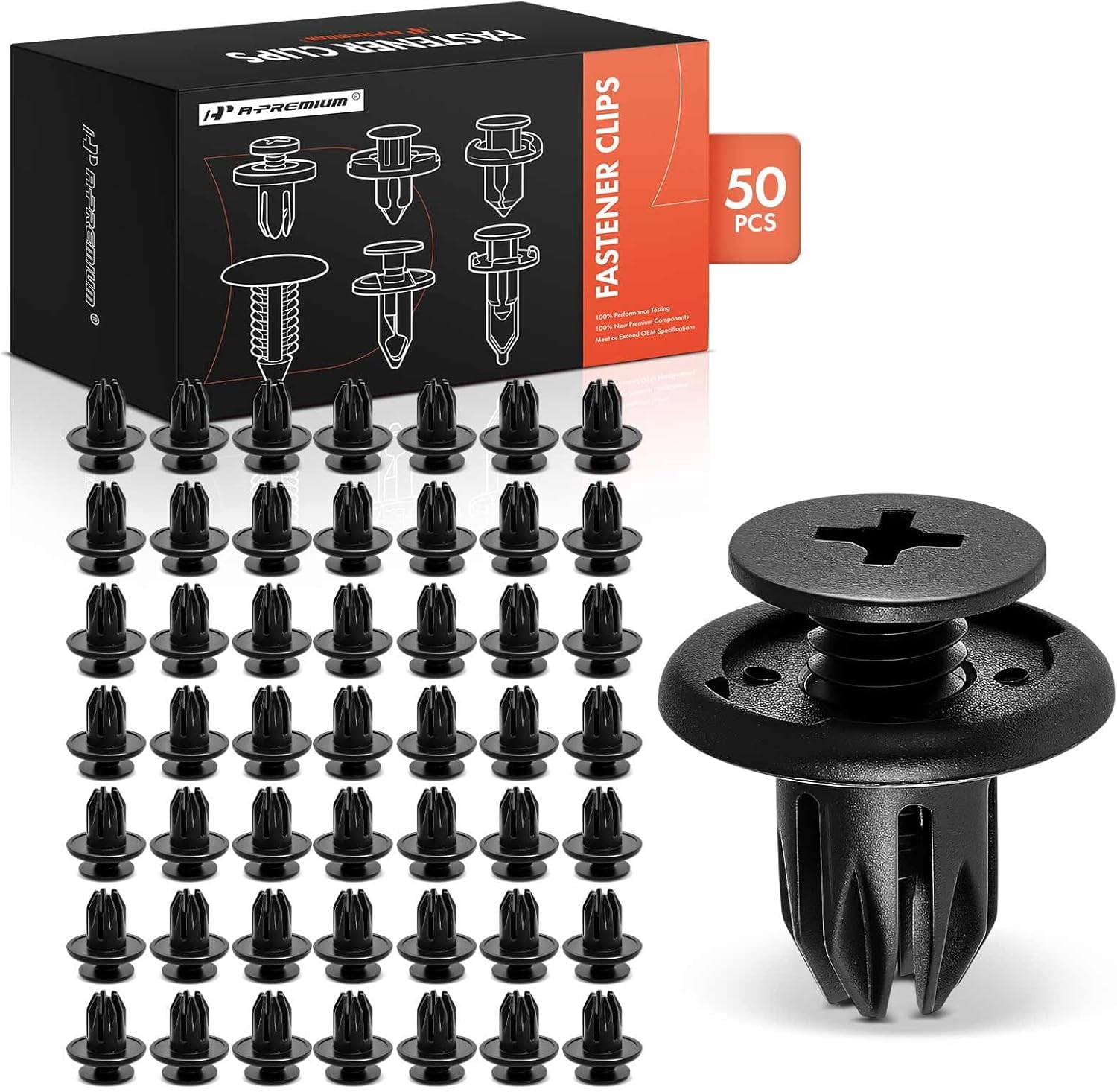 A-Premium Nylon Front Rear Bumper Cover Retainer Clips Push-In ...