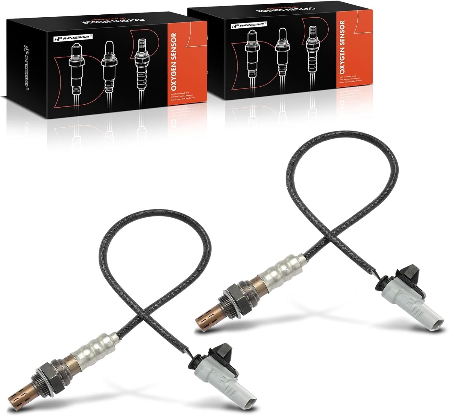 A-Premium O2 Oxygen Sensor Compatible with Chevrolet Silverado 1500, Equinox, Malibu, Traverse, Impala, Tahoe, Camaro & GMC Sierra, Terrain & Buick Lacrosse & Cadillac Escalade, Downstream, 2-PC Set