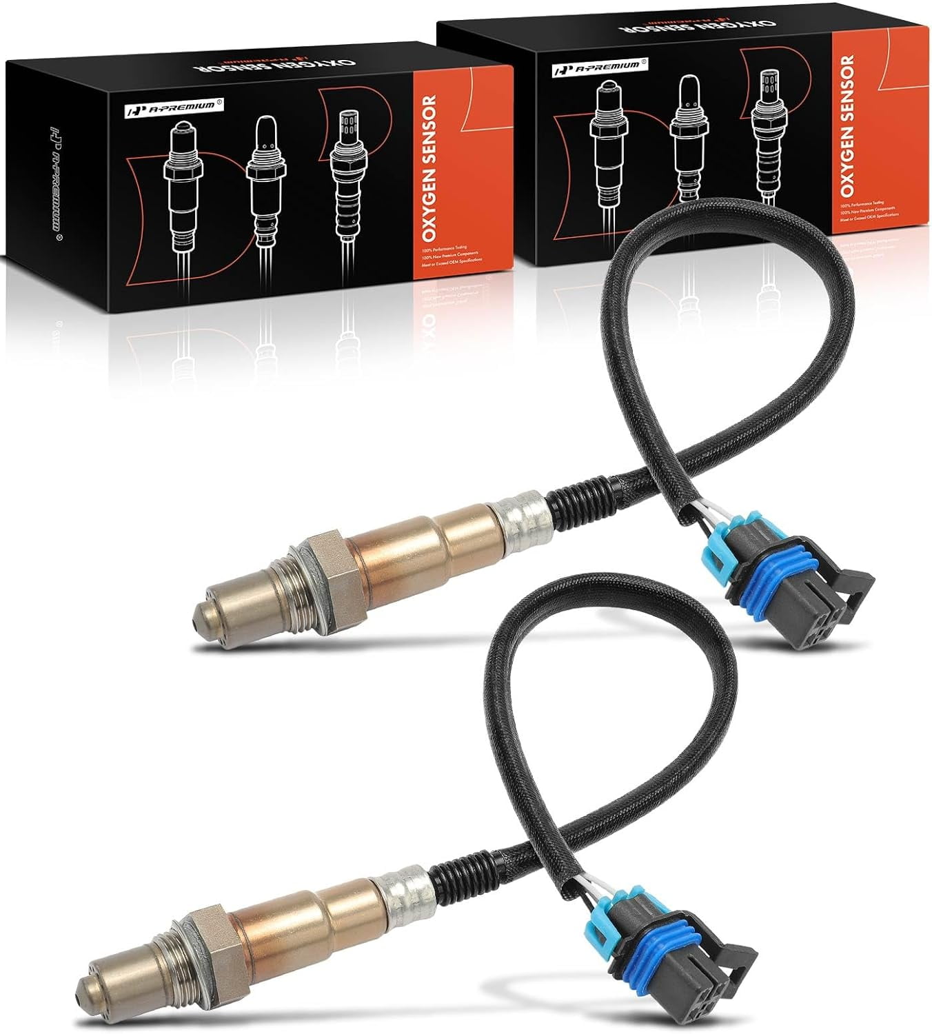 A-Premium O2 Oxygen Sensor Replacement for Buick Enclave 12-14 Chevrolet Caprice Equinox Pontiac Torrent Suzuki XL-7 3.6L Cadillac ATS CTS SRX XTS 2-PC Set