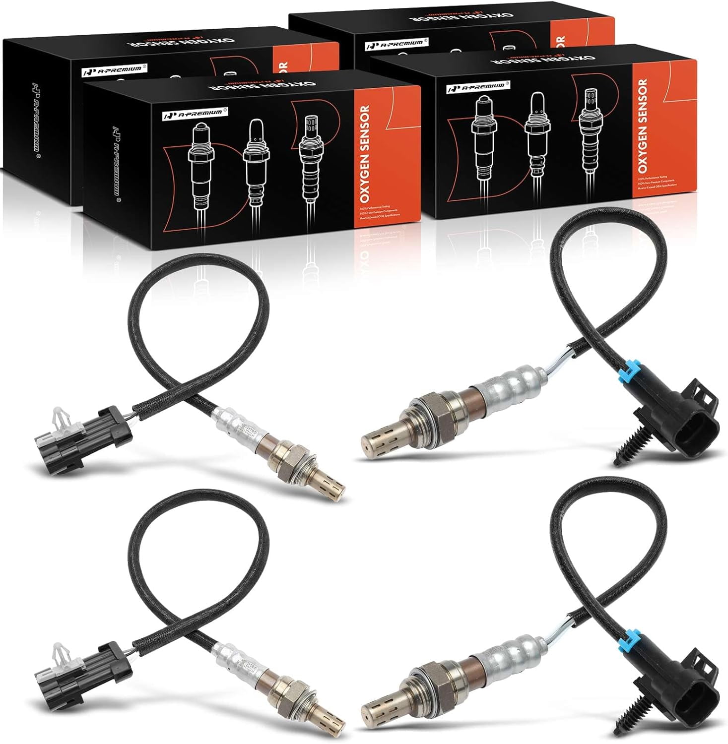 A-Premium O2 Oxygen Sensor Replacement for Chevrolet Silverado 1500 C1500 C2500 Tahoe Express 1500 2500 GMC Upstream and Downstream 4-PC Set Fits select: 1996-1999 CHEVROLET GMT-400