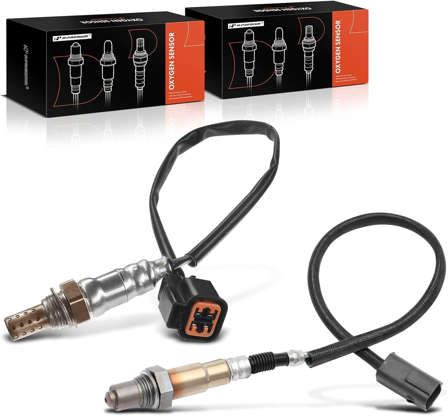 A-Premium O2 Oxygen Sensor Replacement for Kia Soul 2010-2011 Hyundai Tiburon 2007-2008 Elantra 2010-2012 Upstream and Downstream 2-PC Set