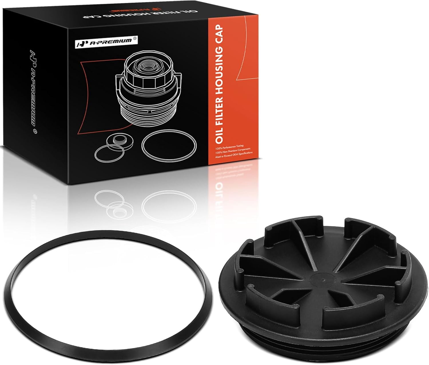 A-Premium Oil Filter Housing Cap Assembly Compatible with Ford F-250, F-350, F-250 HD, F-59 Commercial Stripped Chassis, F-Super Duty, E-350 Econoline & IC Corporation & International Harvester