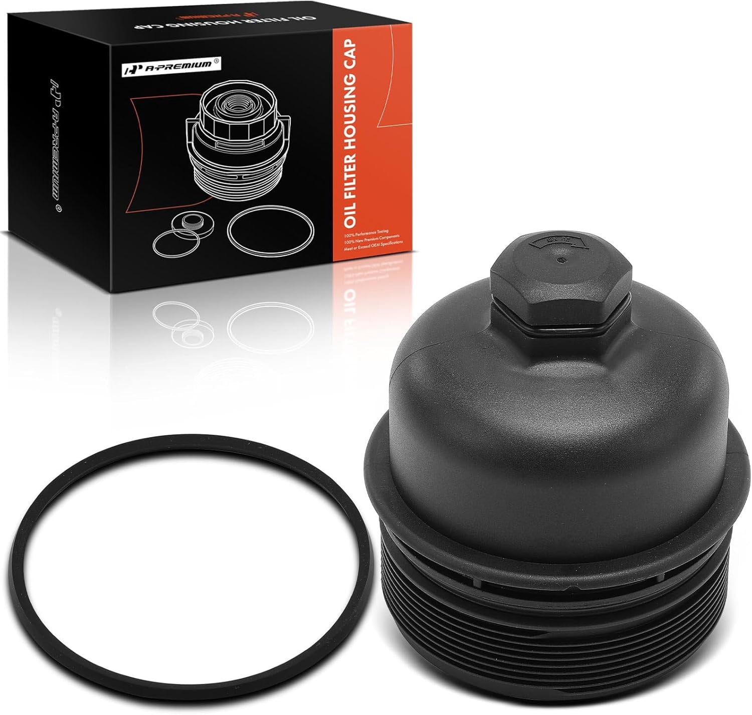 A-Premium Oil Filter Housing Cap Assembly Compatible with Jeep Wrangler 2007-2016, Liberty 2008-2012 & Dodge Nitro 2007-2009 & Chrysler Voyager 2008, Oil Filter Housing Cover, Replace# 68032205AA
