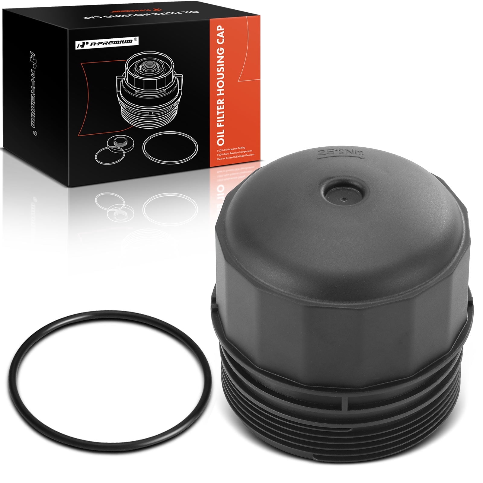 A-Premium Oil Filter Housing Cover Cap Compatible with Jaguar F-Pace/XE 2017-2018 F-Type/XJR 2014-2017 XF/XJ 2010-2017 XFR 2010-2015 3.0L 5.0L