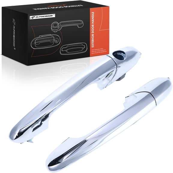 A-Premium Outside Exterior Door Handles Compatible with Fiat 500 2012-2019, Chrome, 2-PC Set, Front Driver and Passenger Side