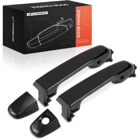 A-Premium Outside Exterior Door Handles Compatible with Toyota Camry 2012-2017, Textured Black, 2-PC Set, Front Driver and Passenger Side