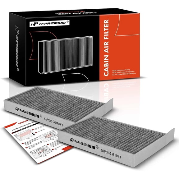 A-Premium Pack of 2 Cabin Air Filter with Activated Carbon - Compatible with Tesla Vehicles - Model 3 2017 2018 2019 2020 2021 2022 2023 Model Y 2020 2021 2022 2023 - Replace# 1107681-00-A