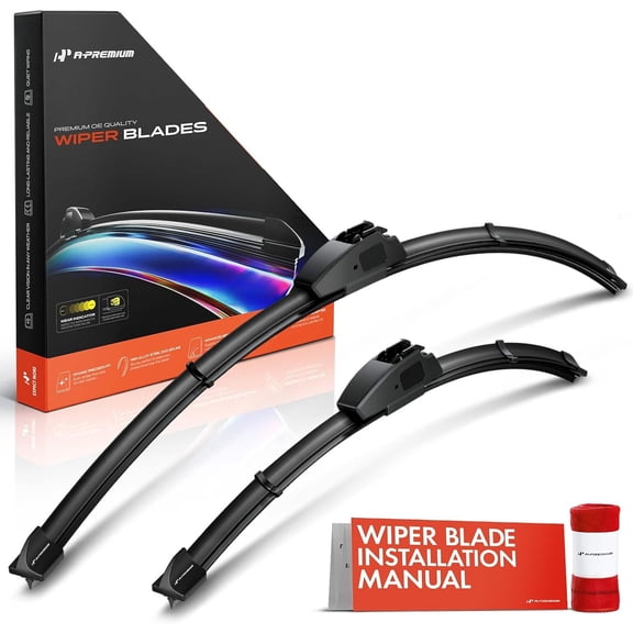 A-Premium Pack of 2 Windshield Wiper Blades with Wear Indicator & Towel - Compatible with Mazda CX-50 2023-2024 - 26" and 15", Hook Connector, Left and Right