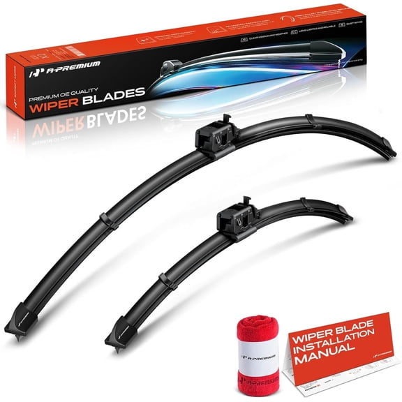 A-Premium Pack of 2 Windshield Wiper Blades with Wear Indicator & Towel - Compatible with Mercedes-Benz W447 Series Metris 2016-2023 - 28" and 18", MB Connector, Left and Right