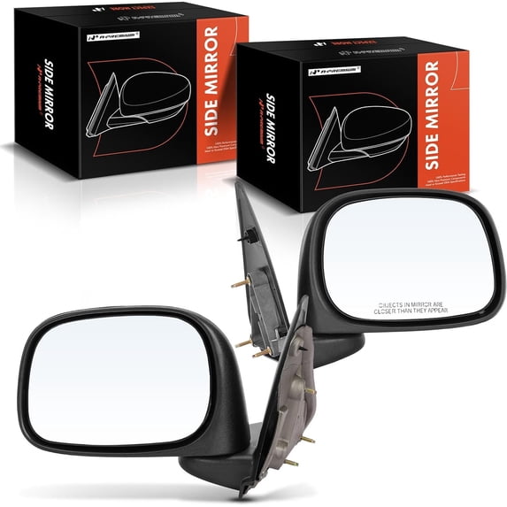 A-Premium Pair (2) Driver and Passenger Side Manual Door Mirror - Compatible with Dodge Ram 1500 2002-2009, Ram 2500 2003-2009, Ram 3500 - Non-Heated Manual Folding Black Outside Rear View Mirror