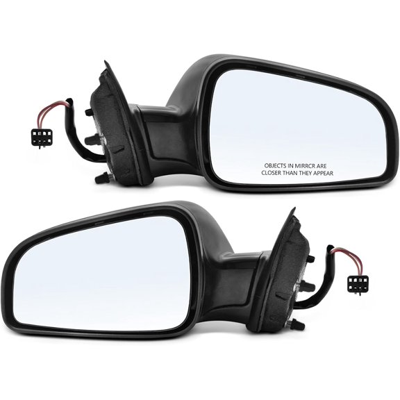A-Premium Pair (2) Driver and Passenger Side Power Door Mirror - Compatible with Chevrolet Malibu 2008-2012 & Saturn Aura 2007-2009 - Non-Heated Manual Folding Black Outside Rear View Mirror