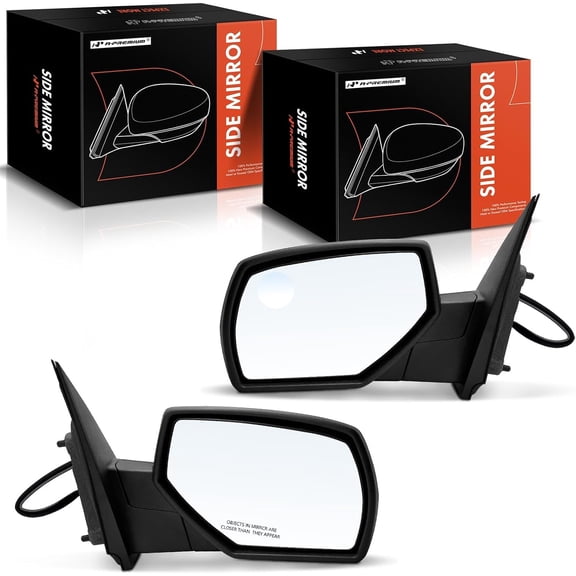 A-Premium Pair (2) Driver and Passenger Side Power Door Mirror - Compatible with Chevrolet Silverado 1500 & GMC Sierra 2500 HD - Heated Manual Folding Chrome Outside Rear View Mirror