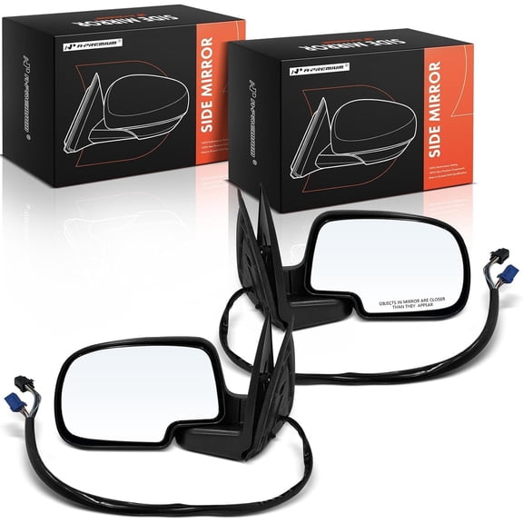 A-Premium Pair (2) Driver and Passenger Side Power Door Mirror - Compatible with Chevy Silverado 1500 2500, Tahoe, Avalanche & GMC Sierra 1500 2500, Yukon & Cadillac Escalade - Heated Power Folding
